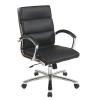 Mid Back Executive Faux Leather Chair with Chrome Base