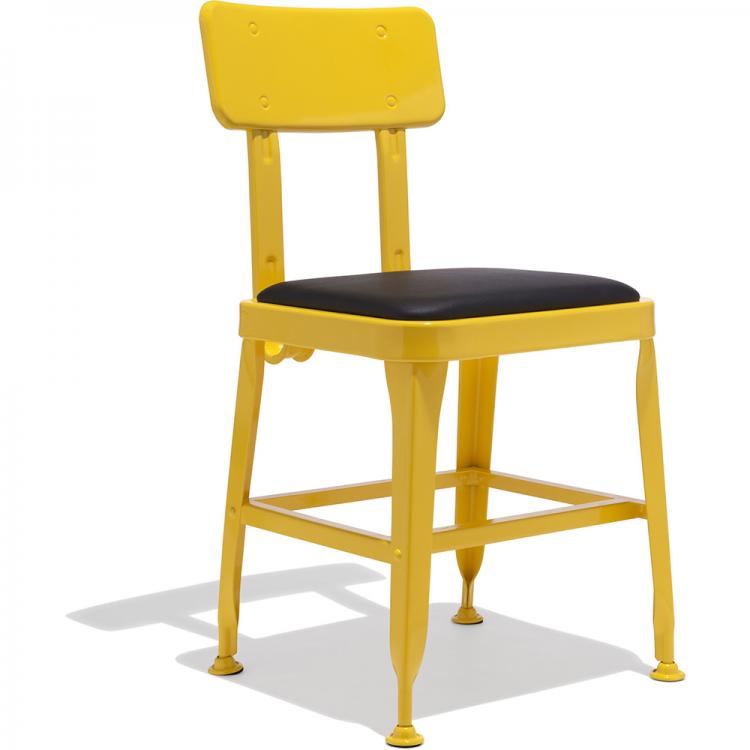 Industry West yellow Octane  metal bar stool with back 