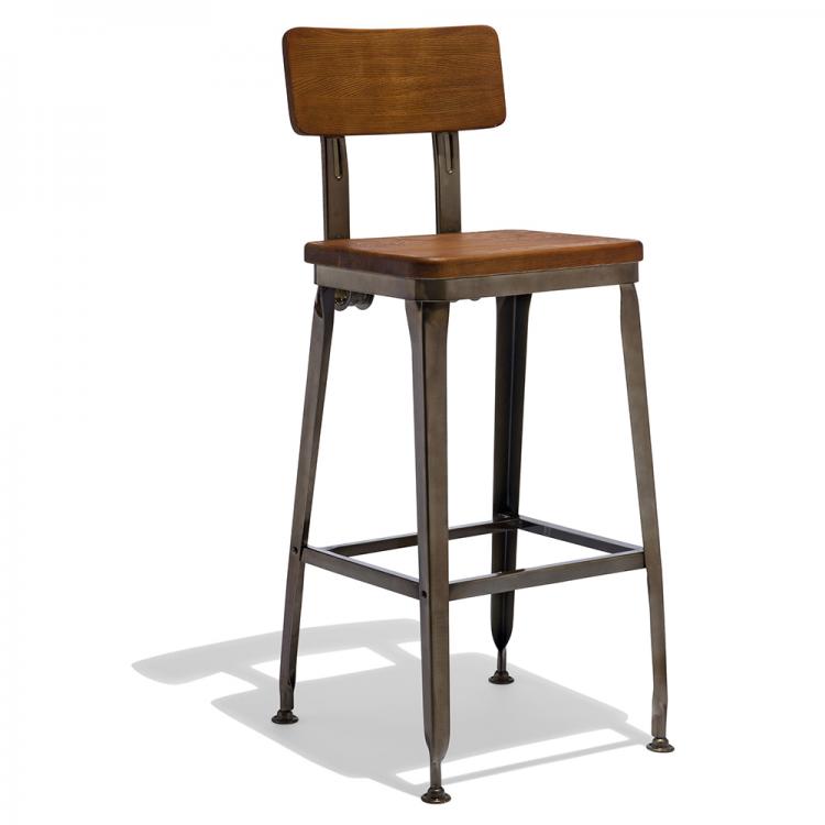 Octane Counter Stool with Wood Seat