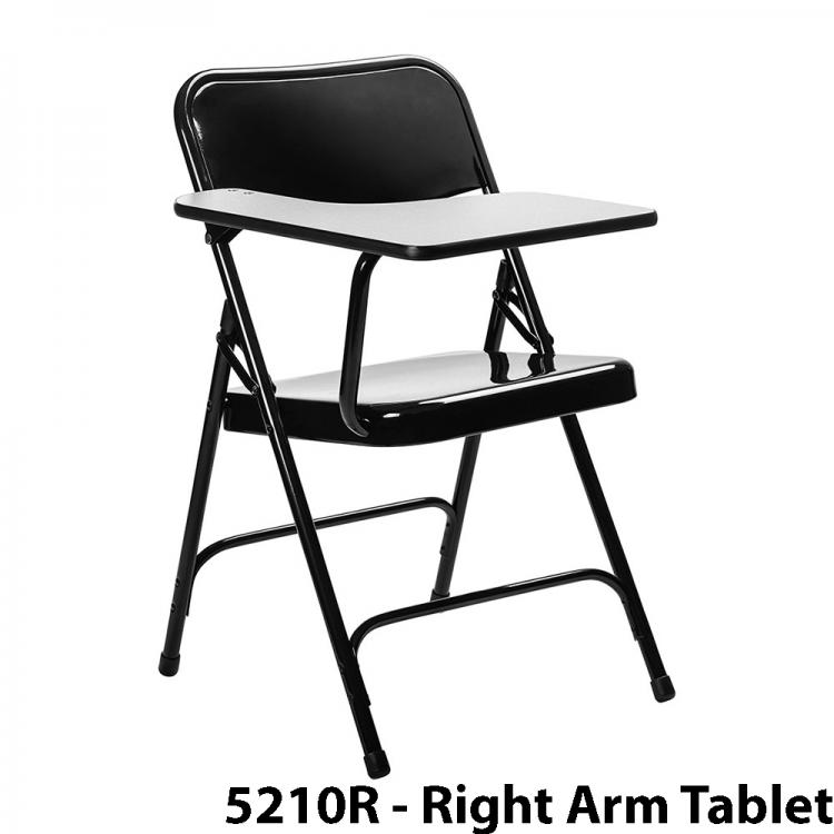 Black National Public Seating Mobile Chair with Tablet Arm and Storage 