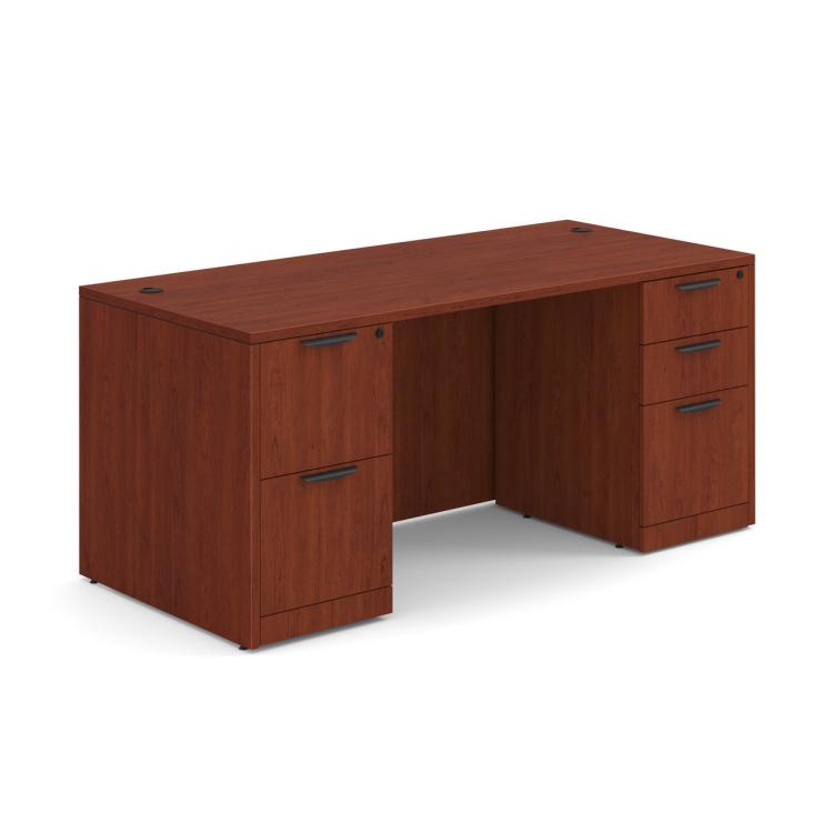 Laminate Collection Double Pedestal Desks - Cherry