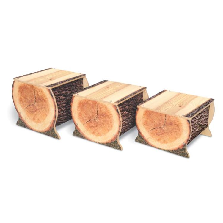Live Edge Small Log Benches Set of 3
